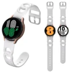 For Samsung Galaxy Watch4 40/44mm / Watch4 Classic 42/46mm Hollow Double Circle Silicone Watch Band - Image 5