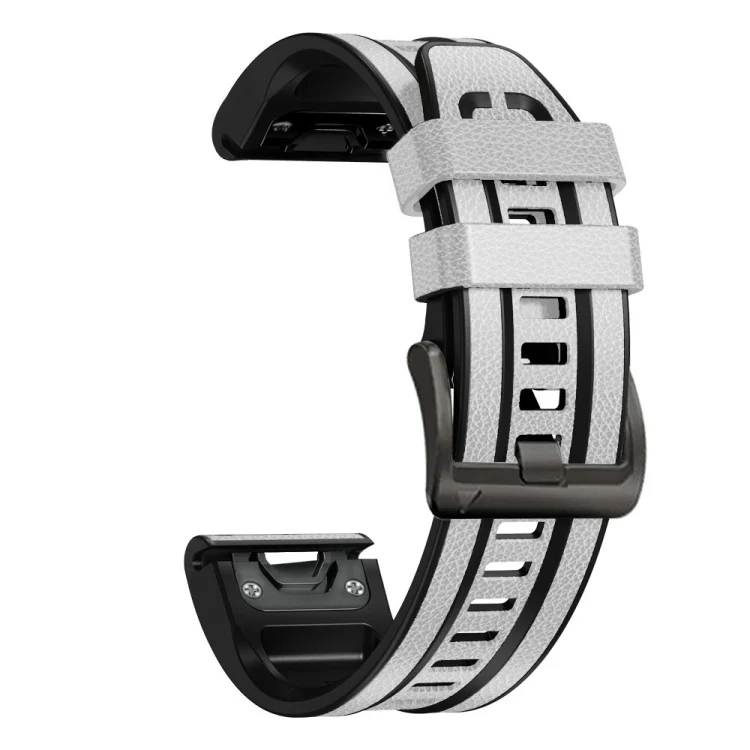 EDA003382001A_2.webp For Garmin Fenix 7X Silicone + Leather Quick Release Watch Band - Image 4