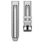 For Garmin Fenix 7X Silicone + Leather Quick Release Watch Band - Image 5