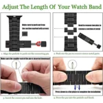 5-bead Stainless Steel Watch Band For Apple Watch Series - Image 5
