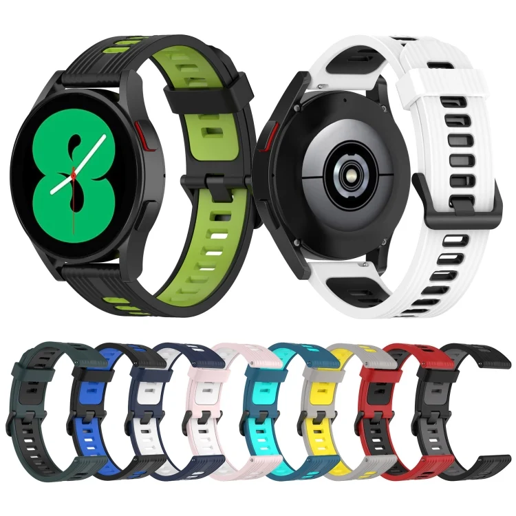 EDA003454603_B1.webp 20mm Two-color Stripe Silicone Watch Band - Image 2