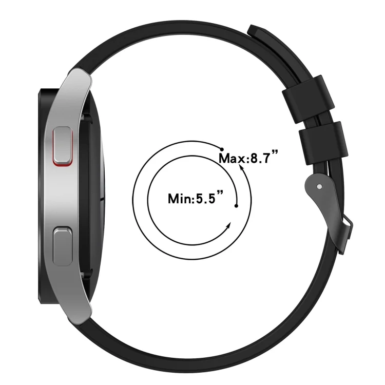 EDA003455401_B3.webp 20mm Black Buckle Step Silicone Watch Band - Image 4