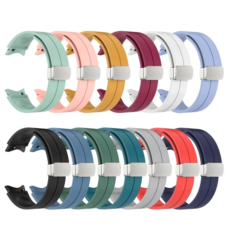 EDA003546401_B3.webp Folding Silver Buckle Silicone Watch Band - Image 4