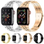 Seven-bead Ultra-thin Stainless Steel Watch Band For Apple Watch Series - Image 2