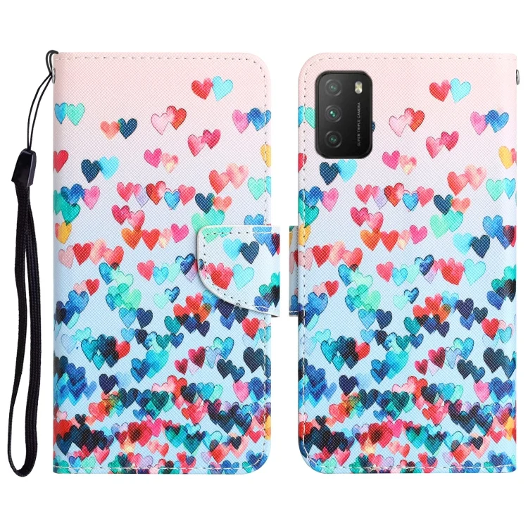 Colored Drawing Leather Phone Case, For Xiaomi Poco M3