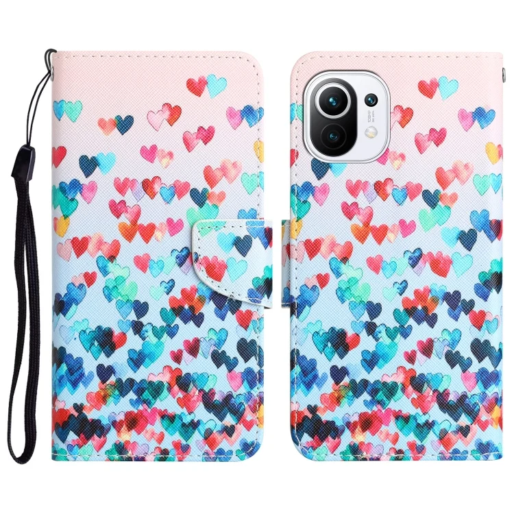 Colored Drawing Leather Phone Case, For Xiaomi Mi 11 Lite