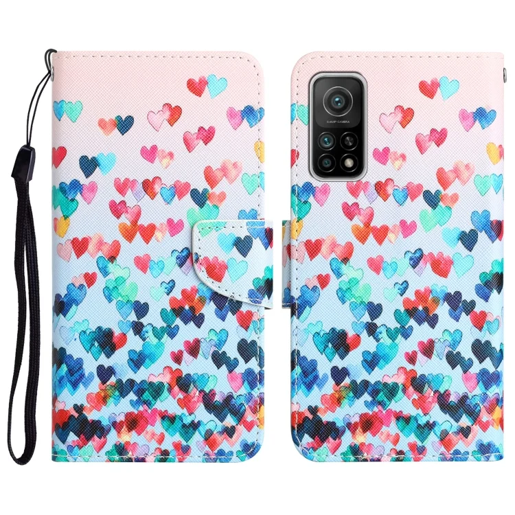 Colored Drawing Leather Phone Case, For Xiaomi Mi 10T 5G