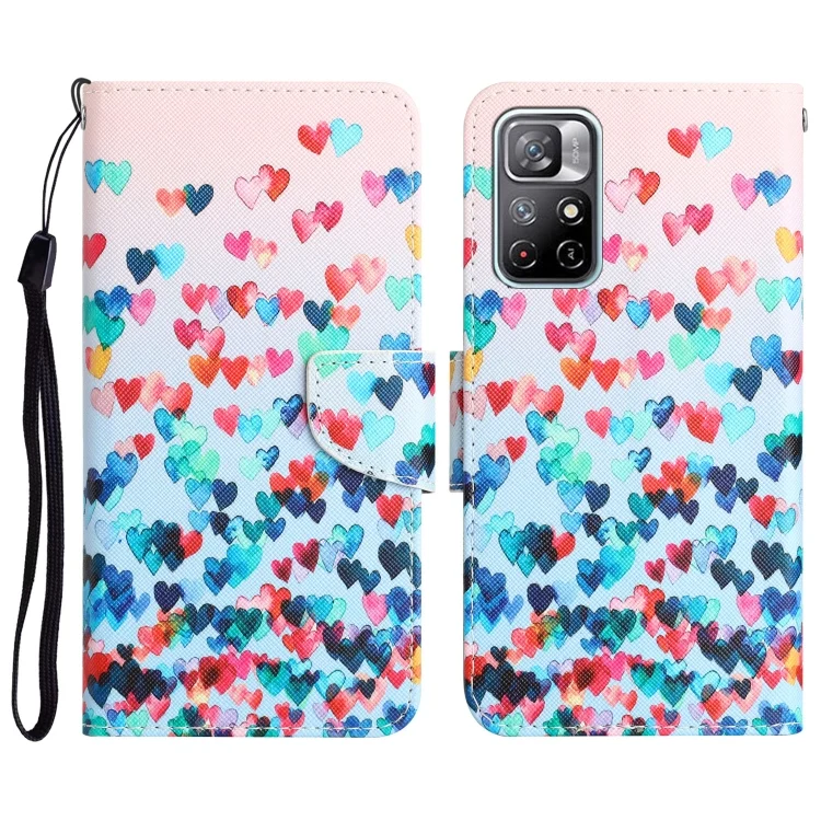 Colored Drawing Leather Phone Case, For Xiaomi Redmi Note 11 5G