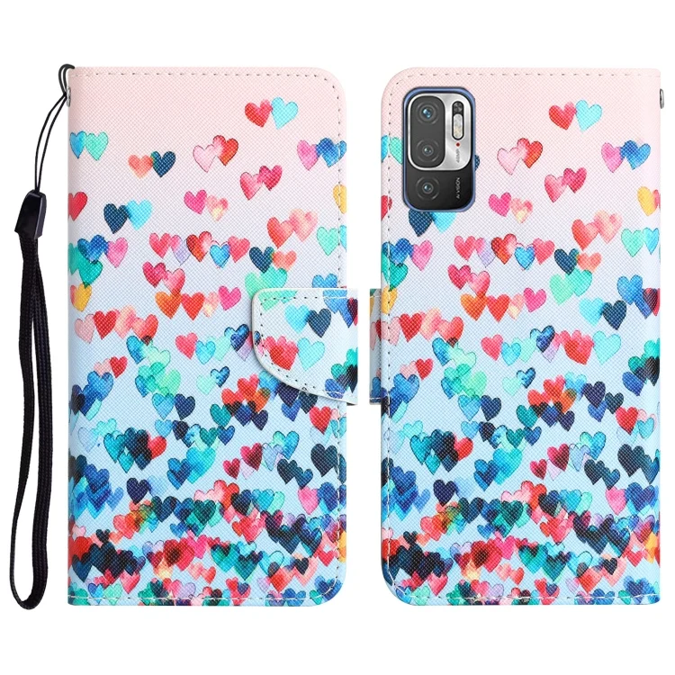 Colored Drawing Leather Phone Case, For Xiaomi Redmi Note 10 5G