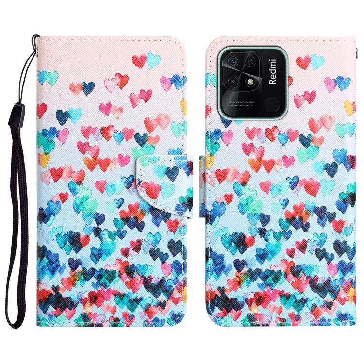 Colored Drawing Leather Phone Case, For Xiaomi Redmi 10C