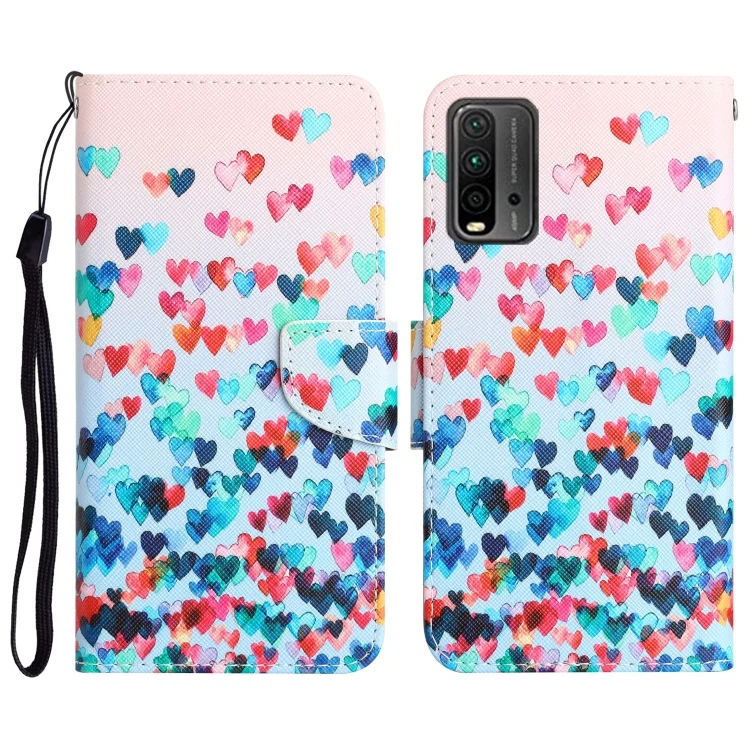 Colored Drawing Leather Phone Case, For Xiaomi Redmi 9T