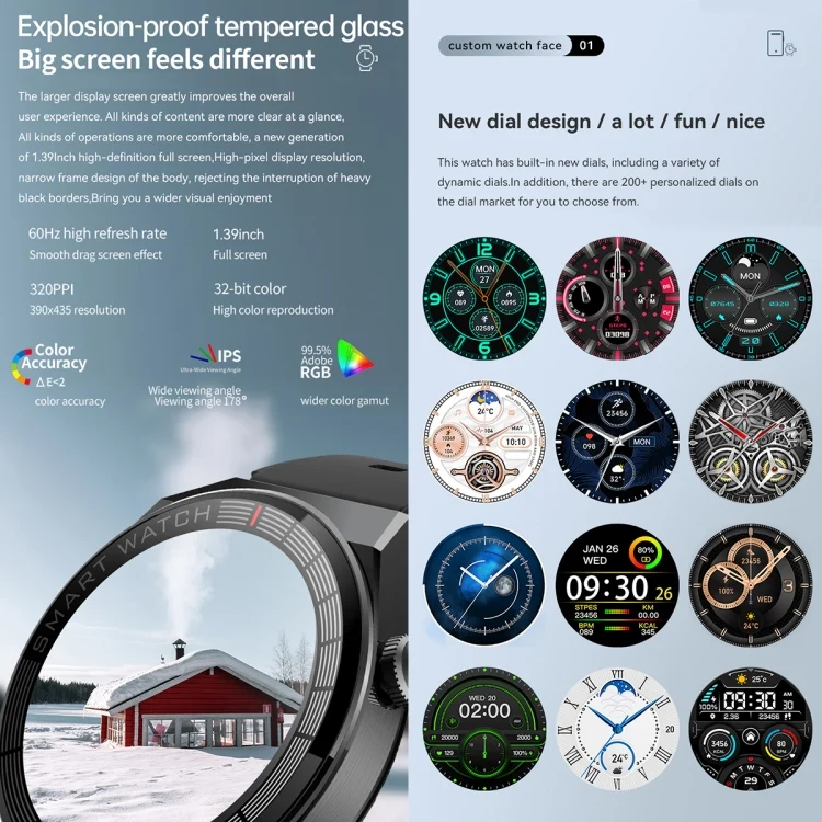 EDA003639701_B3.webp GW69 Plus Smart Watch, Support BT Call / Heart Rate / Blood Pressure / Blood Oxygen - Image 4