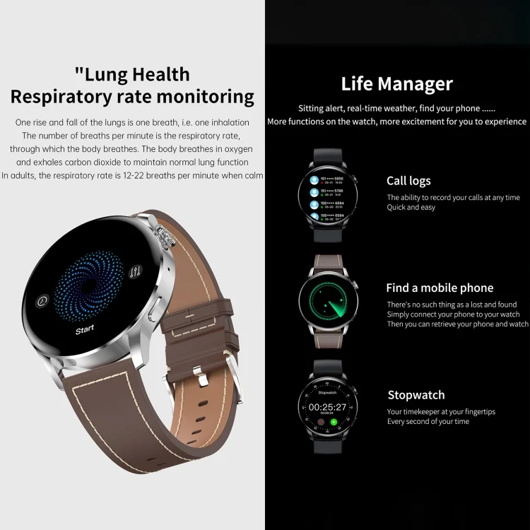 EDA003639901_B12.webp GW69 Smart Watch, Support BT Call / Heart Rate / Blood Pressure / Blood Oxygen - Image 13