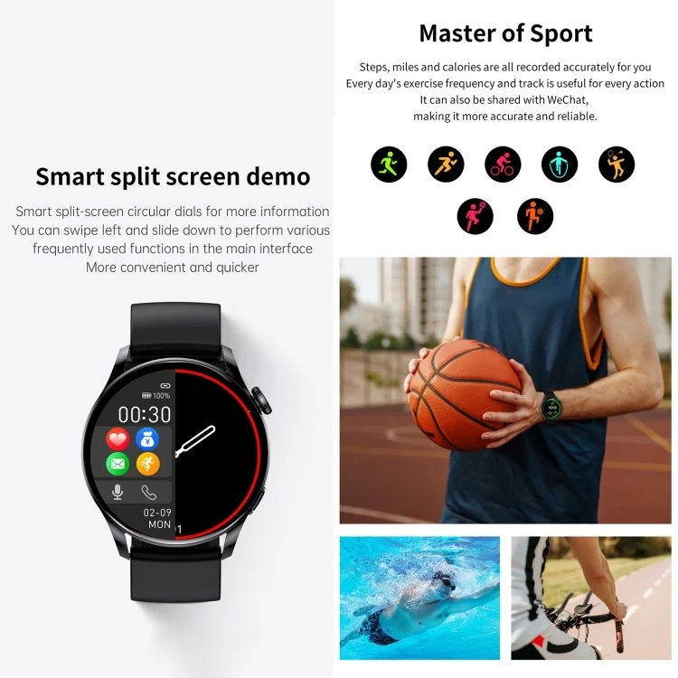EDA003639901_B8.webp GW69 Smart Watch, Support BT Call / Heart Rate / Blood Pressure / Blood Oxygen - Image 9