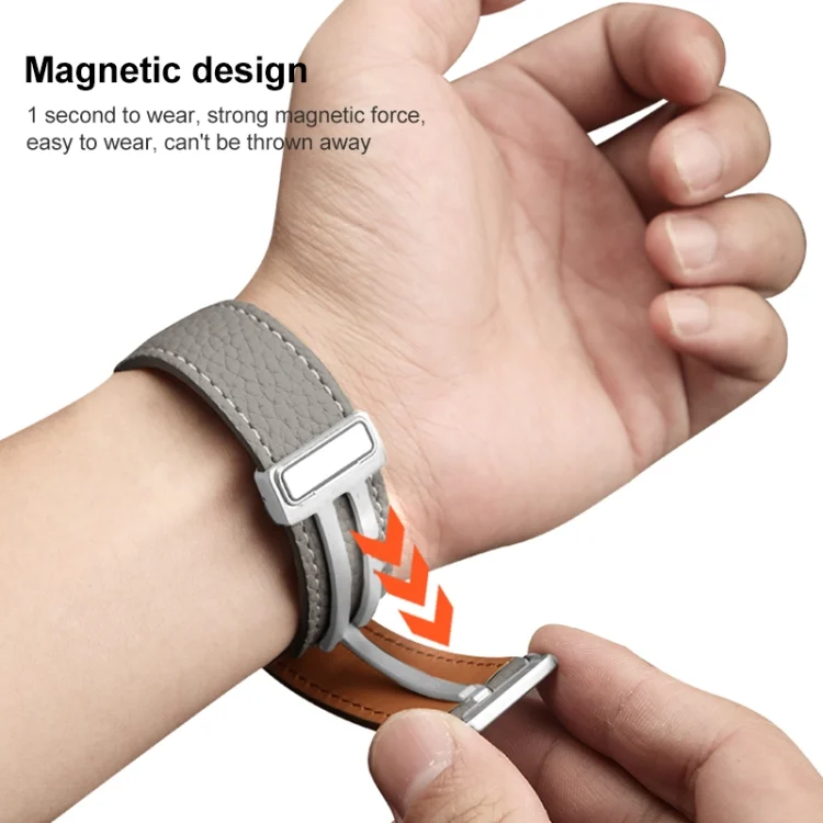 EDA003709001_B3.webp For Samsung Galaxy Watch5 40mm / 44mm Litchi Genuine Leather Watch Band - Image 4