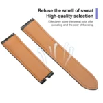 For Samsung Galaxy Watch5 40mm / 44mm Plain Weave Genuine Leather Watch Band - Image 5