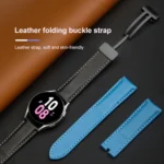For Samsung Galaxy Watch5 40mm / 44mm Plain Weave Genuine Leather Watch Band - Image 7