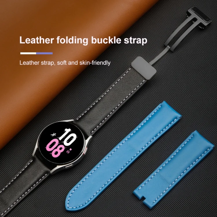 EDA003709101_B6.webp For Samsung Galaxy Watch5 40mm / 44mm Plain Weave Genuine Leather Watch Band - Image 7