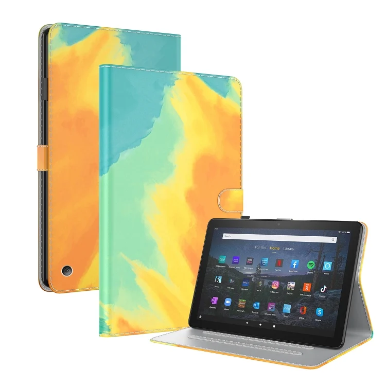 Watercolor Pattern Flip Leather Tablet Case, For Amazon Kindle Fire 7 2022, For Lenovo Tab M7 3rd Gen, For Xiaomi Pad 5 Pro 12.4