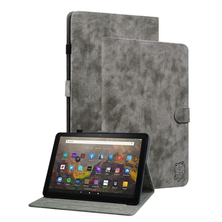 Tiger Pattern Flip Leather Tablet Case, For Amazon Kindle Fire 7 2022, For Lenovo Tab M7 3rd Gen
