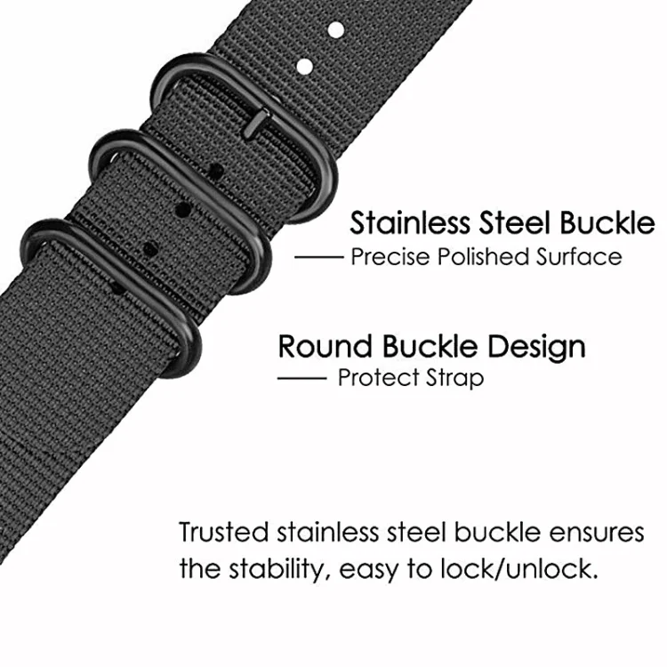 EDA003799801_B3.webp For Samsung Galaxy Watch4 / Watch4 Classic / Watch5 / Watch5 Pro Nylon Three-ring Watch Band - Image 4