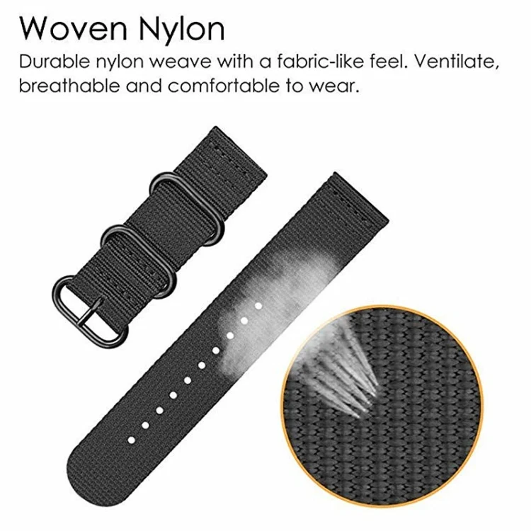 EDA003799801_B4.webp For Samsung Galaxy Watch4 / Watch4 Classic / Watch5 / Watch5 Pro Nylon Three-ring Watch Band - Image 5