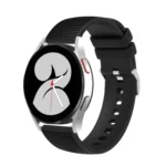 20mm Pockmarked Silver Buckle Silicone Watch Band