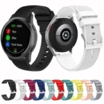 20mm Pockmarked Silver Buckle Silicone Watch Band - Image 2