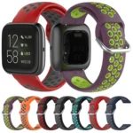 For Fitbit Versa 2 / Versa / Versa Lite 23mm Clasp Two Color Sport Wrist Strap Watchband - Image 2