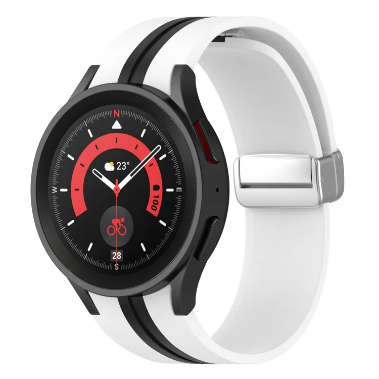 EDA003819201A.webp Two-color Silver Buckle Silicone Watch Band - Image 1