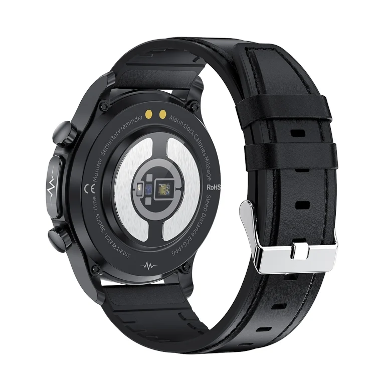 EDA003834201A_2.webp E400 1.39 inch HD Round Screen Leather Strap Smart Watch Supports ECG Monitoring/Non-invasive Blood Sugar - Image 11