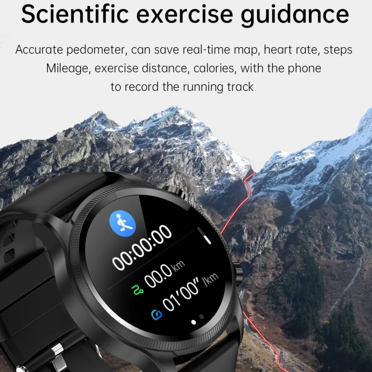 EDA003834201_B3.webp E400 1.39 inch HD Round Screen Leather Strap Smart Watch Supports ECG Monitoring/Non-invasive Blood Sugar - Image 4