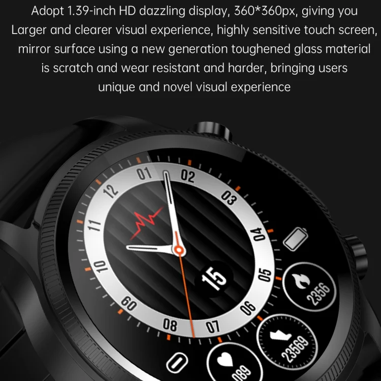 EDA003834201_B5.webp E400 1.39 inch HD Round Screen Leather Strap Smart Watch Supports ECG Monitoring/Non-invasive Blood Sugar - Image 6