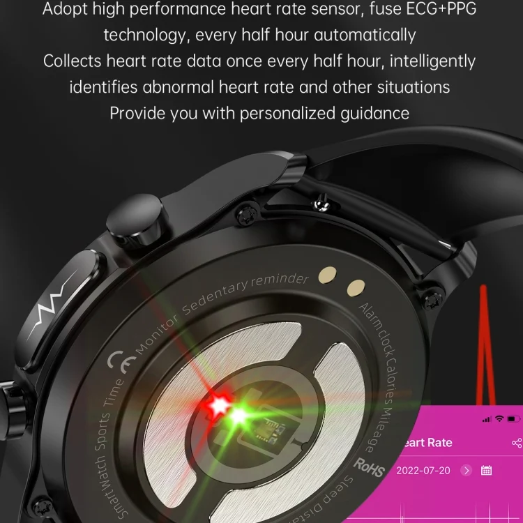 EDA003834201_B6.webp E400 1.39 inch HD Round Screen Leather Strap Smart Watch Supports ECG Monitoring/Non-invasive Blood Sugar - Image 7