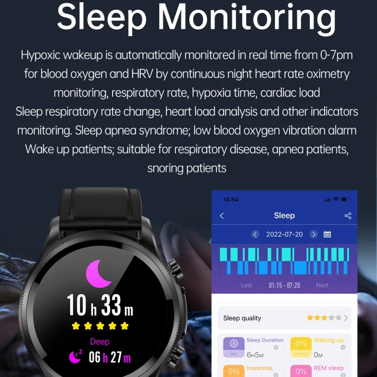 EDA003834201_B7.webp E400 1.39 inch HD Round Screen Leather Strap Smart Watch Supports ECG Monitoring/Non-invasive Blood Sugar - Image 8