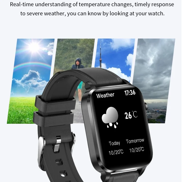 EDA003838001_B2.webp F100 1.7 inch HD Square Screen TPU Strap Smart Watch Supports Body Temperature Monitoring/Blood Oxygen Monitoring - Image 3