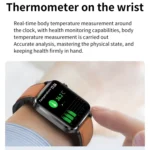 F100 1.7 inch HD Square Screen Leather Strap Smart Watch Supports Body Temperature Monitoring/Blood Oxygen Monitoring - Image 4