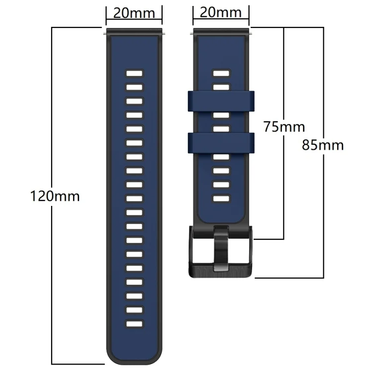 EDA003839201_B1.webp Plain Weave Two-color Silicone Watch Band - Image 2