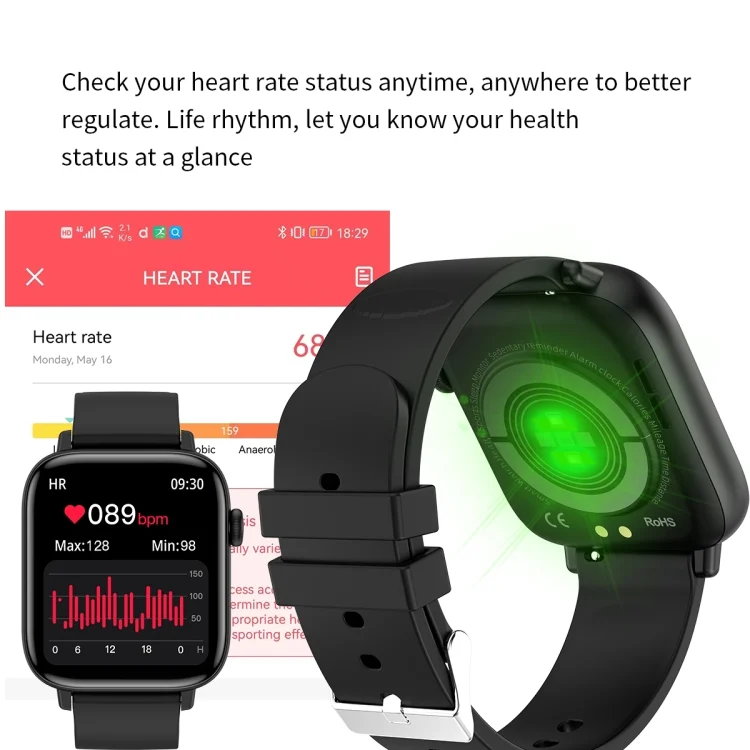 EDA003841101_B4.webp T49 1.9 inch HD Square Screen Smart Watch Supports Heart Rate Monitoring/Bluetooth Calling - Image 5