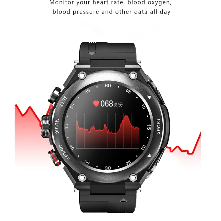 EDA003841301_B2.webp T92 1.28 inch IPS Touch Screen 2 in 1 Bluetooth Headset Smart Watch, Support Heart Rate Monitoring/Bluetooth Music - Image 3