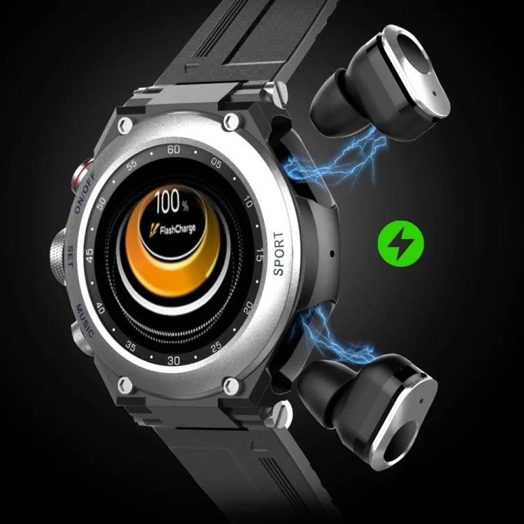 EDA003841301_B3.webp T92 1.28 inch IPS Touch Screen 2 in 1 Bluetooth Headset Smart Watch, Support Heart Rate Monitoring/Bluetooth Music - Image 4