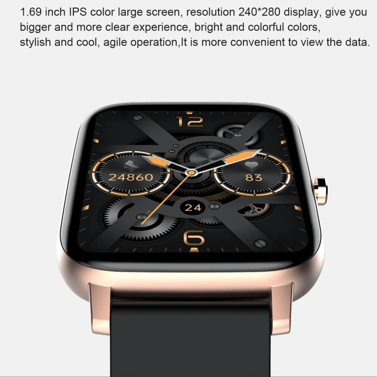 EDA003862901_B2.webp Ochstin 5H80 1.69 inch Square Screen Silicone Strap Heart Rate Blood Oxygen Monitoring Bluetooth Smart Watch - Image 3