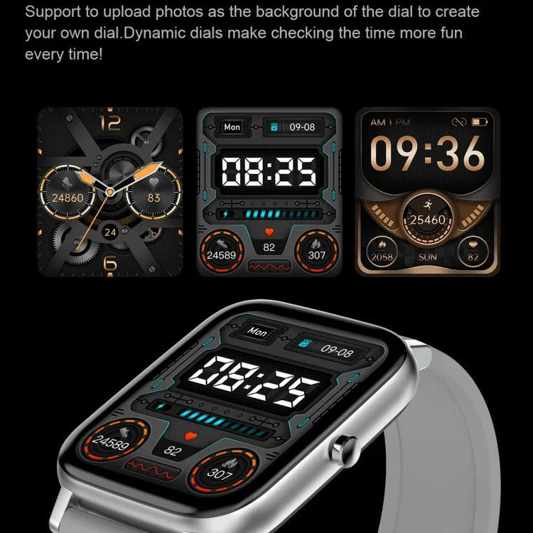 EDA003862901_B6.webp Ochstin 5H80 1.69 inch Square Screen Silicone Strap Heart Rate Blood Oxygen Monitoring Bluetooth Smart Watch - Image 7