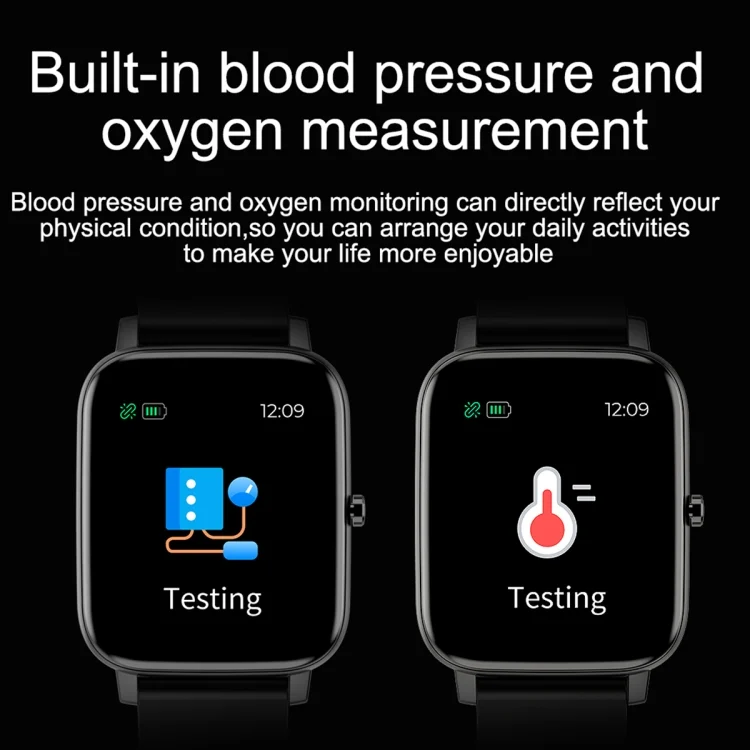 EDA003862901_B7.webp Ochstin 5H80 1.69 inch Square Screen Silicone Strap Heart Rate Blood Oxygen Monitoring Bluetooth Smart Watch - Image 8