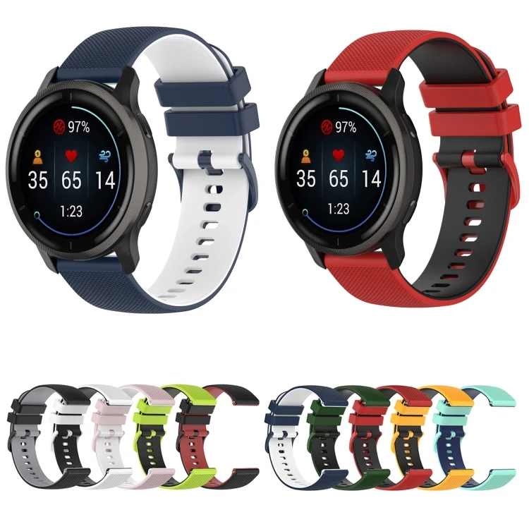 EDA003867201_B2.webp Small Plaid Texture Two-color Silicone Watch Band - Image 3