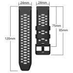 Three Rows Holes Silicone Watch Band - Image 2