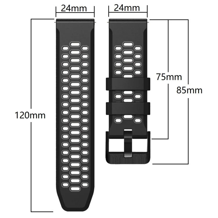 EDA003867301_B1.webp Three Rows Holes Silicone Watch Band - Image 2