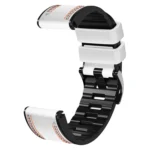 Tricolor Stitching Silicone Leather Watch Band - Image 5