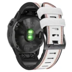 Tricolor Stitching Silicone Leather Watch Band - Image 6