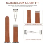 Folding Buckle Genuine Leather Watch Band - Image 2